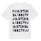 White t-shirt med Pjukstenskärret ordlek t-shirt