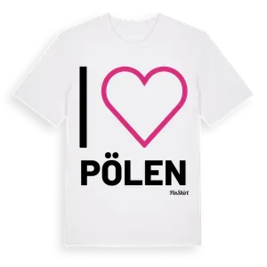 Jag älskar Pölen t-shirt stort tryck – ekologisk bomull t-shirt från Pinshirt