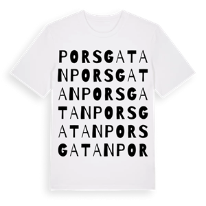 Porsgatan ordlek t-shirt – ekologisk bomull t-shirt från Pinshirt