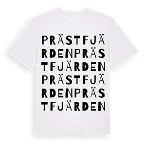 Prästfjärden ordlek t-shirt – ekologisk bomull t-shirt från Pinshirt
