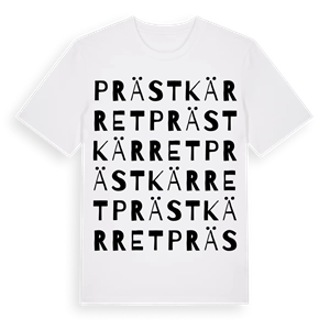 Prästkärret ordlek t-shirt – ekologisk bomull t-shirt från Pinshirt