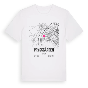 Pryssgården karta t-shirt – ekologisk bomull t-shirt från Pinshirt
