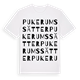 White t-shirt med Pukerumssätter ordlek t-shirt