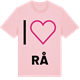Pink Cotton t-shirt med Jag älskar Rå t-shirt stort tryck