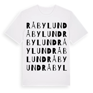 Råbylund ordlek t-shirt – ekologisk bomull t-shirt från Pinshirt