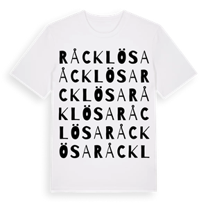 Råcklösa ordlek t-shirt – ekologisk bomull t-shirt från Pinshirt