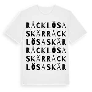 Råcklösaskär ordlek t-shirt – ekologisk bomull t-shirt från Pinshirt