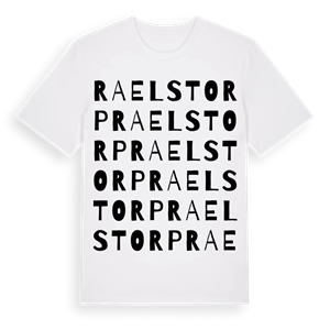 Raelstorp ordlek t-shirt – ekologisk bomull t-shirt från Pinshirt