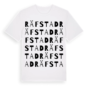 Räfstad ordlek t-shirt – ekologisk bomull t-shirt från Pinshirt
