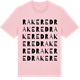 Pink Cotton t-shirt med Rakered ordlek t-shirt