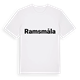 White t-shirt med Ramsmåla fetstil t-shirt