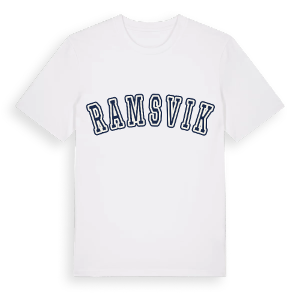 Ramsvik college t-shirt – ekologisk bomull t-shirt från Pinshirt