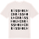 Vintage White t-shirt med Råssholmen ordlek t-shirt
