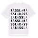 White t-shirt med Råssla ordlek t-shirt