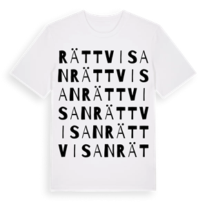 Rättvisan ordlek t-shirt – ekologisk bomull t-shirt från Pinshirt