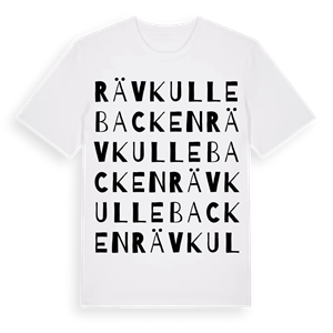 Rävkullebacken ordlek t-shirt – ekologisk bomull t-shirt från Pinshirt