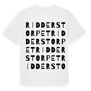 Ridderstorpet ordlek t-shirt – ekologisk bomull t-shirt från Pinshirt