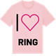 Pink Cotton t-shirt med Jag älskar Ring t-shirt stort tryck