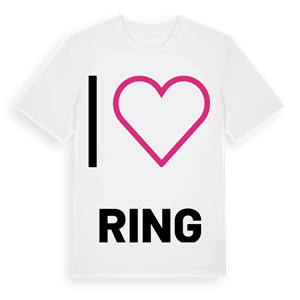 Jag älskar Ring t-shirt stort tryck – ekologisk bomull t-shirt från Pinshirt