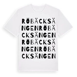 Röbäcksängen ordlek t-shirt – ekologisk bomull t-shirt från Pinshirt