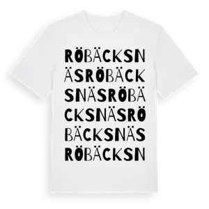 Röbäcksnäs ordlek t-shirt – ekologisk bomull t-shirt från Pinshirt