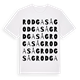 White t-shirt med Rodga såg ordlek t-shirt