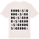 Vintage White t-shirt med Rodga såg ordlek t-shirt