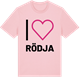 Pink Cotton t-shirt med Jag älskar Rödja t-shirt stort tryck