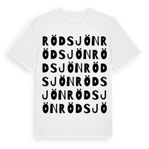 Rödsjön ordlek t-shirt – ekologisk bomull t-shirt från Pinshirt