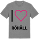 Mid Heather Gray t-shirt med Jag älskar Röhäll t-shirt stort tryck