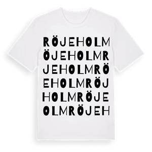 Röjeholm ordlek t-shirt – ekologisk bomull t-shirt från Pinshirt