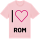Pink Cotton t-shirt med Jag älskar Rom t-shirt stort tryck