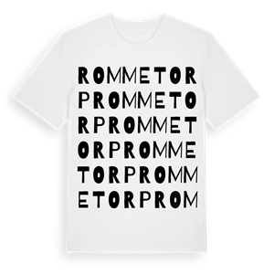 Rommetorp ordlek t-shirt – ekologisk bomull t-shirt från Pinshirt