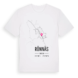 Rönnäs karta t-shirt – ekologisk bomull t-shirt från Pinshirt