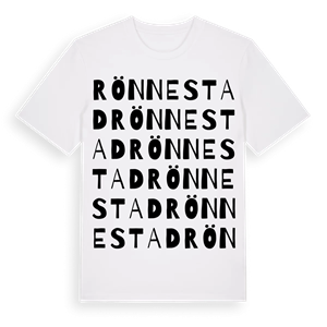 Rönnestad ordlek t-shirt – ekologisk bomull t-shirt från Pinshirt