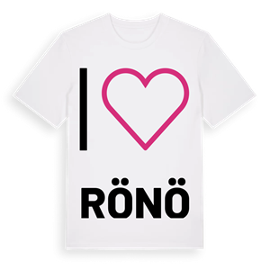 Jag älskar Rönö t-shirt stort tryck – ekologisk bomull t-shirt från Pinshirt