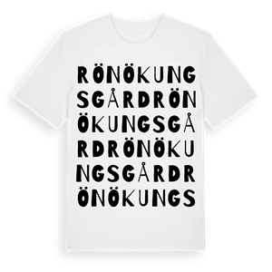 Rönö kungsgård ordlek t-shirt – ekologisk bomull t-shirt från Pinshirt
