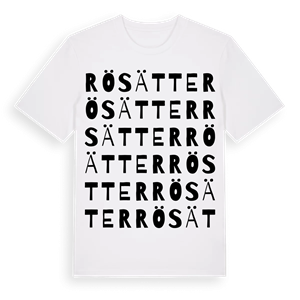 Rösätter ordlek t-shirt – ekologisk bomull t-shirt från Pinshirt