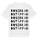 White t-shirt med Rosenlundstäppan ordlek t-shirt