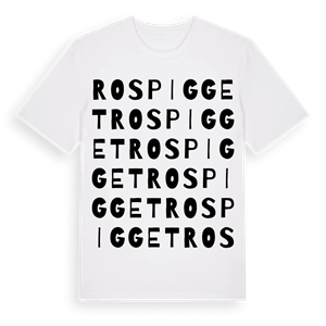 Rospigget ordlek t-shirt – ekologisk bomull t-shirt från Pinshirt