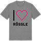 Mid Heather Gray t-shirt med Jag älskar Rössle t-shirt stort tryck