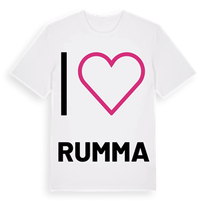 Jag älskar Rumma t-shirt stort tryck – ekologisk bomull t-shirt från PinShirt