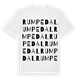 White t-shirt med Rumpedal ordlek t-shirt