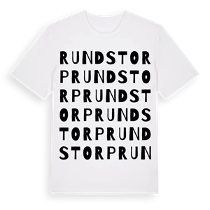 Rundstorp ordlek t-shirt – ekologisk bomull t-shirt från Pinshirt