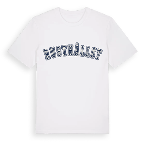 Rusthållet college t-shirt – ekologisk bomull t-shirt från Pinshirt