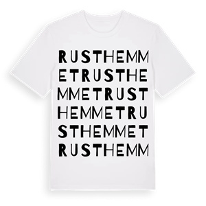Rusthemmet ordlek t-shirt – ekologisk bomull t-shirt från Pinshirt