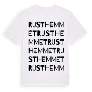 Rusthemmet ordlek t-shirt – ekologisk bomull t-shirt från Pinshirt
