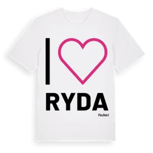 Jag älskar Ryda t-shirt stort tryck – ekologisk bomull t-shirt från Pinshirt