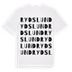 White t-shirt med Rydslund ordlek t-shirt