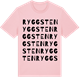 Pink Cotton t-shirt med Ryggsten ordlek t-shirt